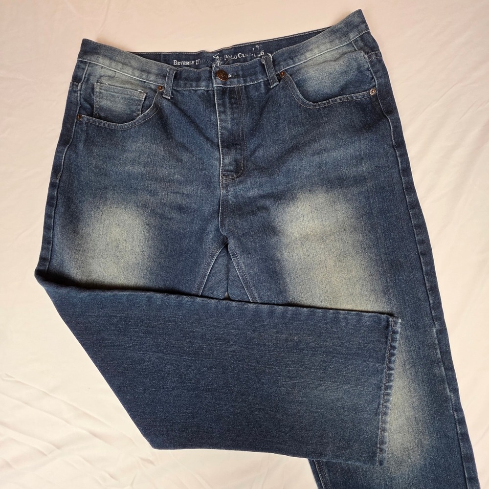 Beverly Hills Polo Club Mens Straight Leg Jeans Dark Wash Blue‎ Denim 36x29